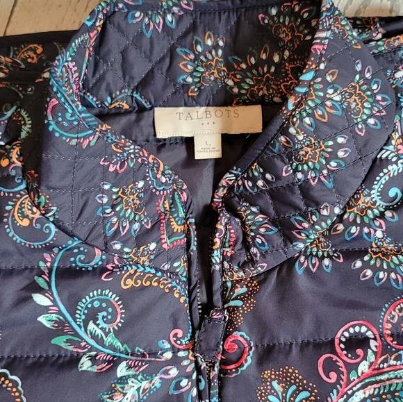 Talbots Multi Print Puffer Vest - Picture 2 of 4